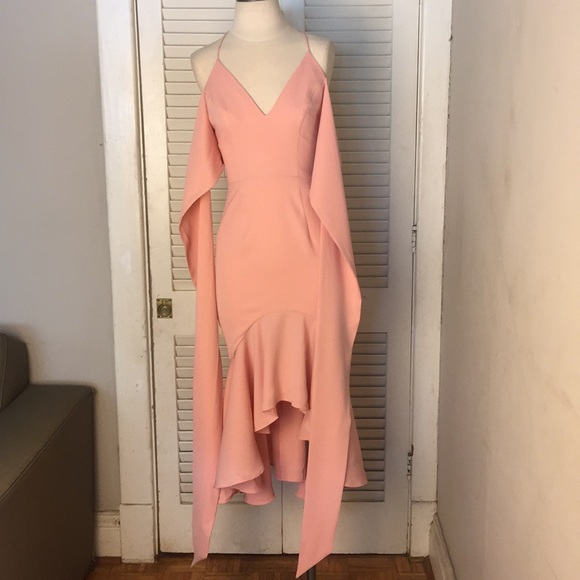 Jarlo Pink Wrap Peplum Ruffle Openback Dress XS - Picture 3 of 8